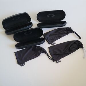 Oakley Black Hard Shell Eyewear Cases and Microfiber Pouches X3